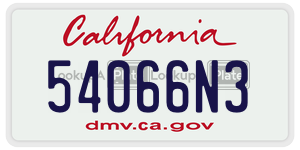 54066N3  license plate in CA
