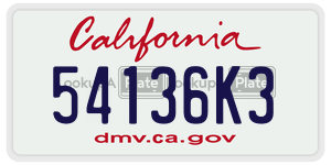 54136K3 license plate in California