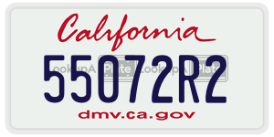 55072R2  license plate in CA
