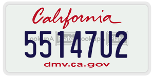 55147U2 license plate in California