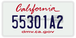 55301A2 license plate in California