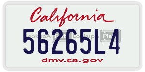 56265L4  license plate in CA