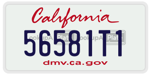56581T1 license plate in California