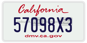 57098X3 license plate in California