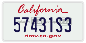57431S3  license plate in CA