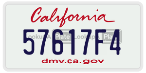 57617F4  license plate in CA