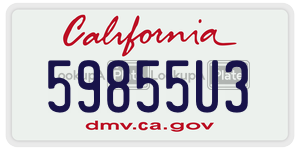 59855U3 license plate in California