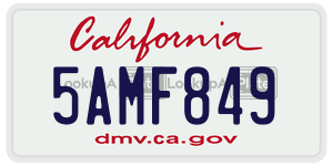 5AMF849  license plate in CA