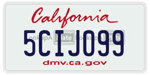 5CIJ099  license plate in CA