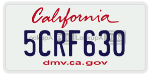5CRF630  license plate in CA
