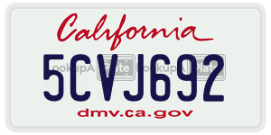5CVJ692  license plate in CA
