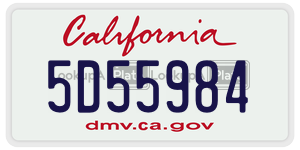 5D55984 license plate in California