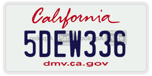 5DEW336 license plate in California