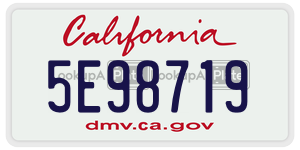 5E98719  license plate in CA