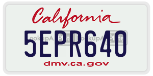 5EPR640 license plate in California