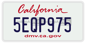 5EQP975 license plate in California