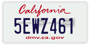 5EWZ461 license plate in California
