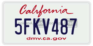 5FKV487 license plate in California