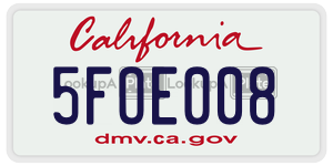 5FOE008  license plate in CA