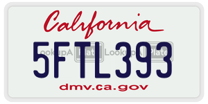 5FTL393 license plate in California