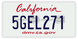 5GEL271 license plate in California