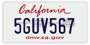5GUV567  license plate in CA
