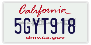 5GYT918 license plate in California
