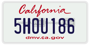 5HOU186 license plate in California
