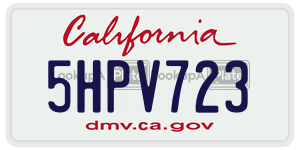 5HPV723  license plate in CA