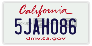 5JAH086 license plate in California