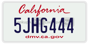 5JHG444 license plate in California