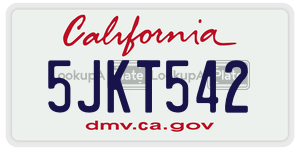 5JKT542 license plate in California