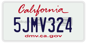 5JMV324 license plate in California