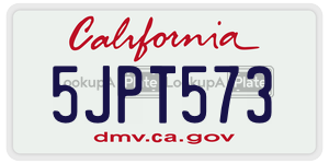 5JPT573 license plate in California
