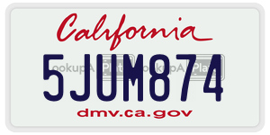 5JUM874  license plate in CA