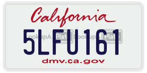 5LFU161 license plate in California