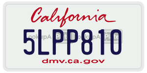 5LPP810 license plate in California