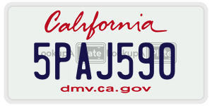 5PAJ590 license plate in California