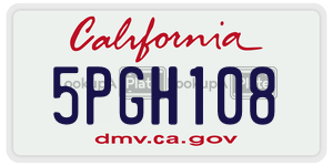5PGH108 license plate in California