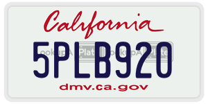 5PLB920 license plate in California