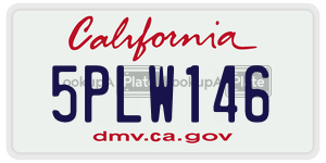 5PLW146 license plate in California