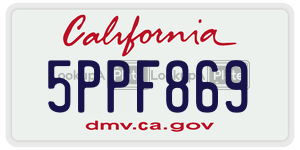 5PPF869  license plate in CA