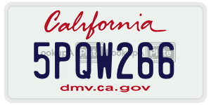 5PQW266 license plate in California