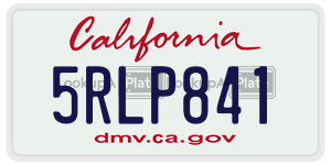 5RLP841  license plate in CA