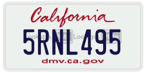 5RNL495 license plate in California
