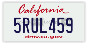 5RUL459  license plate in CA