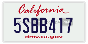 5SBB417  license plate in CA