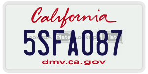5SFA087 license plate in California