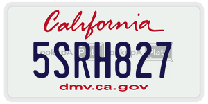 5SRH827 license plate in California
