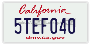 5TEF040 license plate in California
